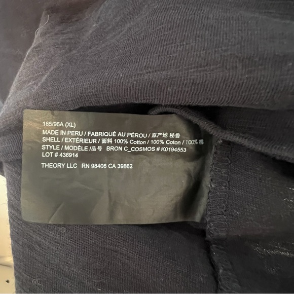 Theory Men's Black Polo Shirt Cotton Blend Size XL - Picture 12 of 13